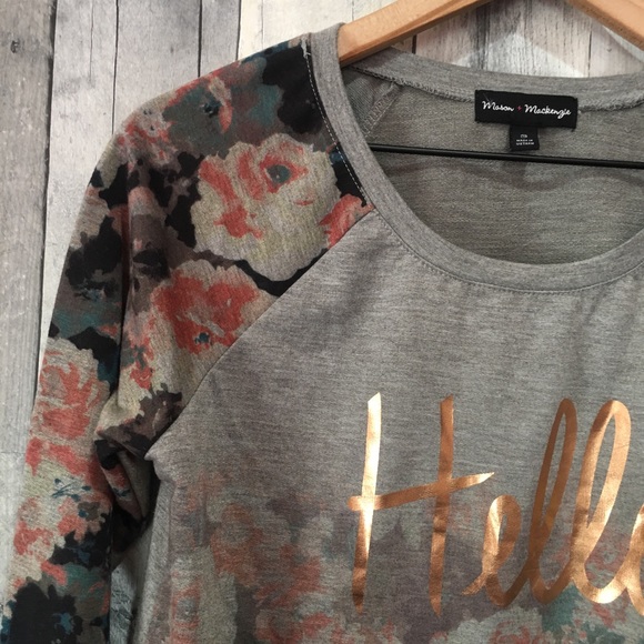 Mason + Mackenzie Long Sleeve Floral Print Top - Picture 5 of 8